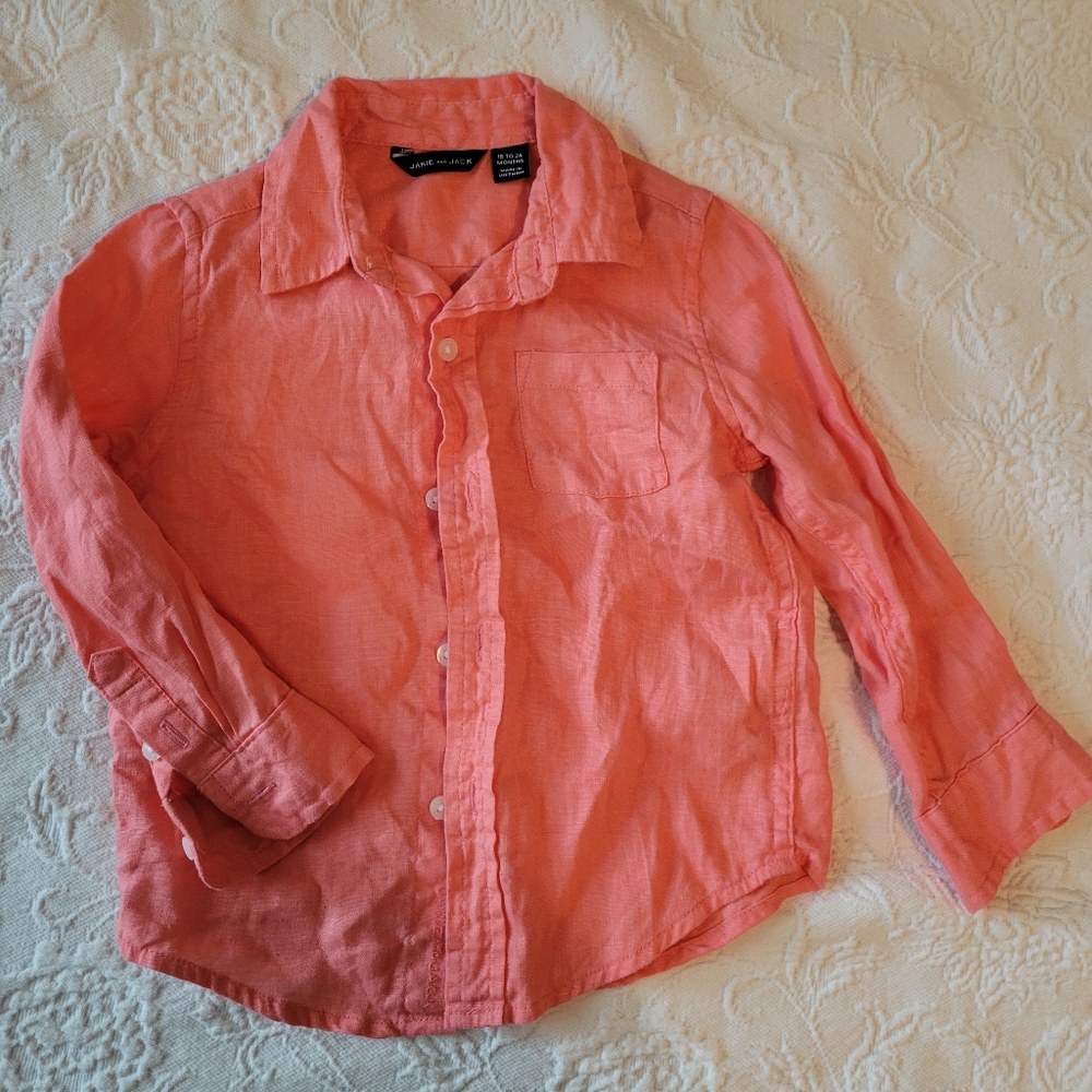 Janie and Jack Linen Button-up